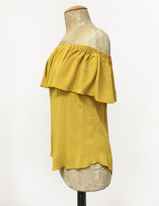 Mustard Yellow Ruffle Top Dolores Peasant Blouse - FINAL SALE