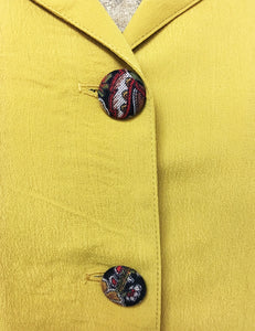 Mustard Yellow 1940s Style Button Up Hepburn Blouse