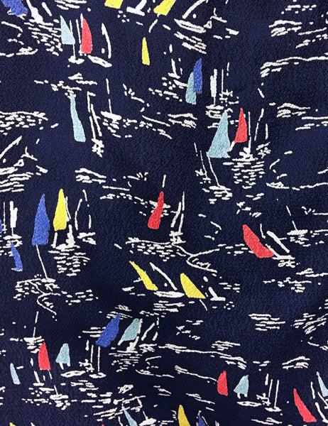 Navy Nautical Sailboat Retro Rosie 1940s Style Bib Overalls
