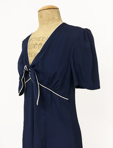 Navy Blue Nautical Style Mai Tai Knee Length Dress - FINAL SALE