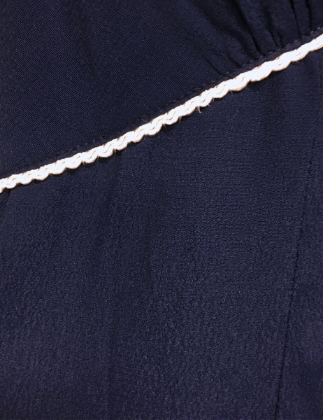Navy Blue Nautical Style Mai Tai Knee Length Dress - FINAL SALE