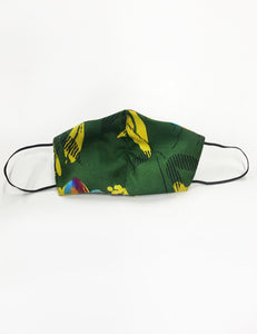Green Neon Tropical Handmade Washable Face Mask