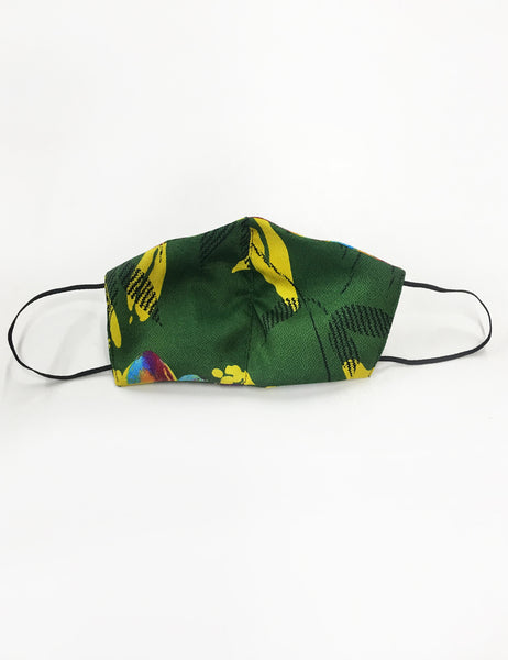Green Neon Tropical Handmade Washable Face Mask