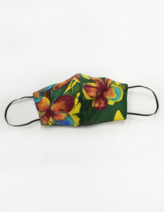 Green Neon Tropical Handmade Washable Face Mask