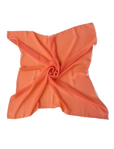 FINAL SALE - Neon Coral Large Chiffon Square Hair & Neck Scarf