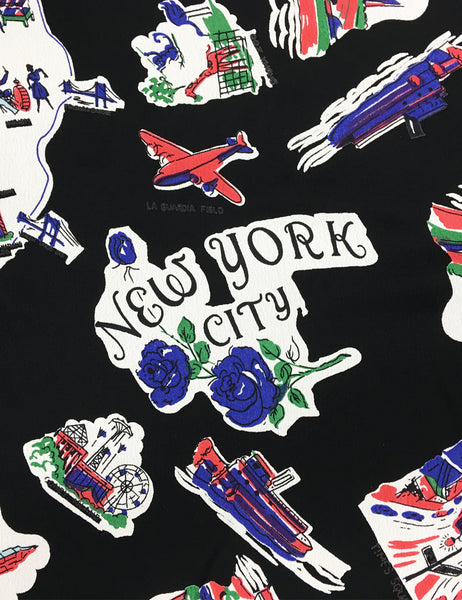 LIMITED EDITION - New York Souvenir Print Button Up Boyfriend Camp Shirt