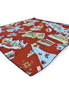 Cinnamon New York City Souvenir Print Square Hair & Neck Scarf