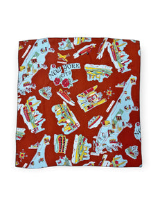 Cinnamon New York City Souvenir Print Square Hair & Neck Scarf