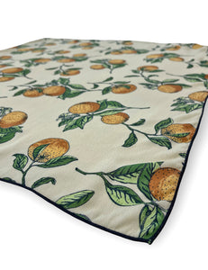 Orange Fruit Print Square Hair & Neck Scarf