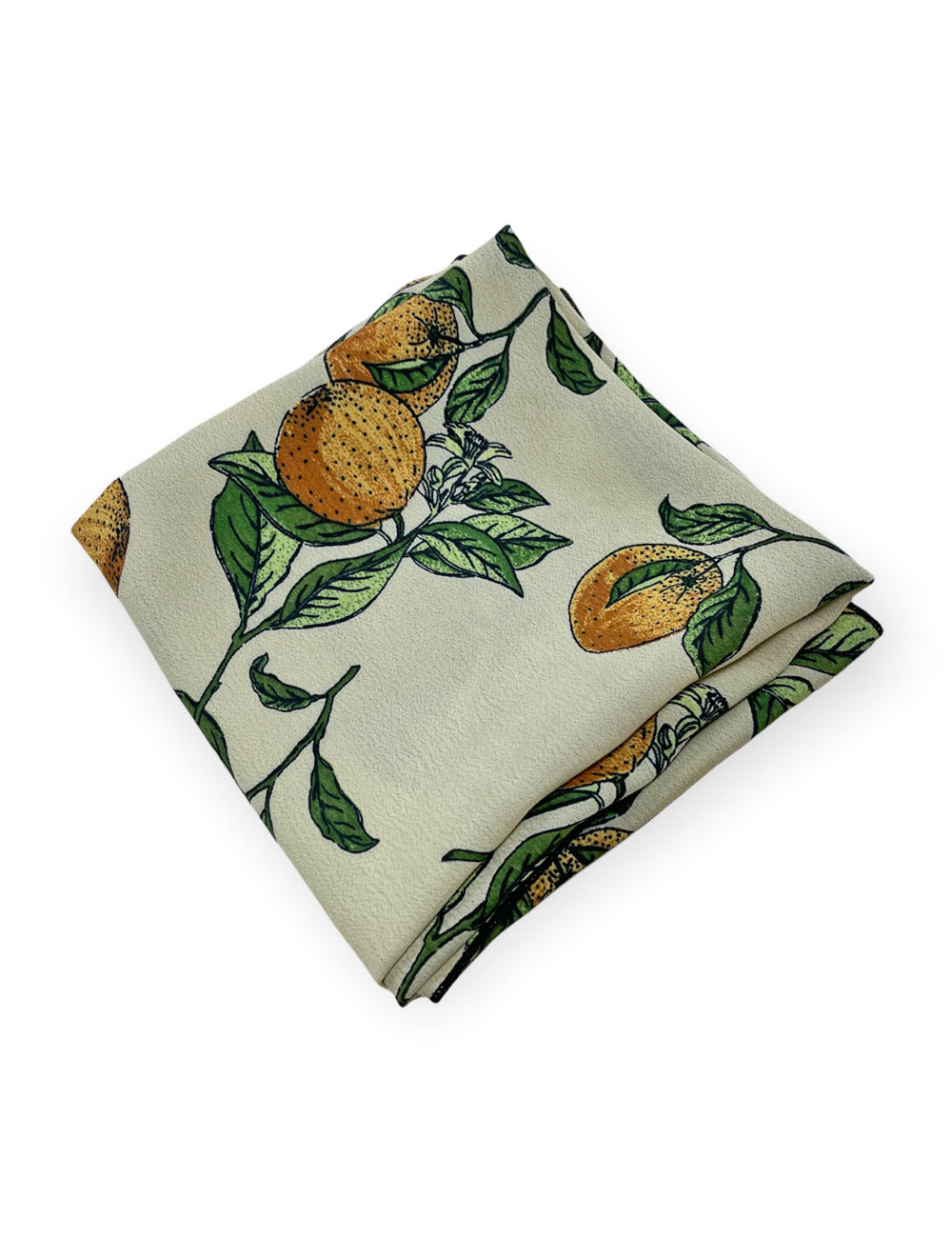 Orange Fruit Print Square Hair & Neck Scarf