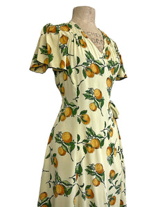 Oranges & Cream 1940s Style Biasa Sweetheart Wrap Dress