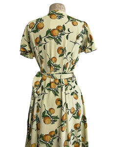 Oranges & Cream 1940s Style Biasa Sweetheart Wrap Dress