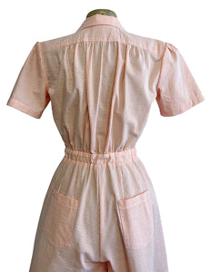 Scout for Loco Lindo Orange Sherbet Seersucker 1940s Carolina Romper