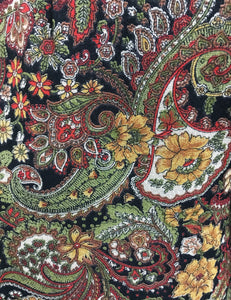 Fall Paisley Print Soft Rayon 1940s Style High Waisted Palazzo Pants