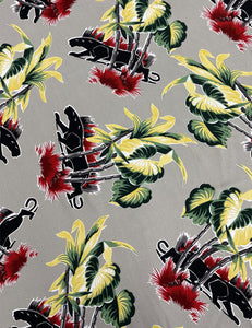 Grey Panther Print Men's Sonny Cabana Shirt
