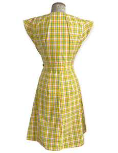 FINAL SALE - Scout for Loco Lindo - 1940s Colorful Pastel Plaid Garden Wrap Dress