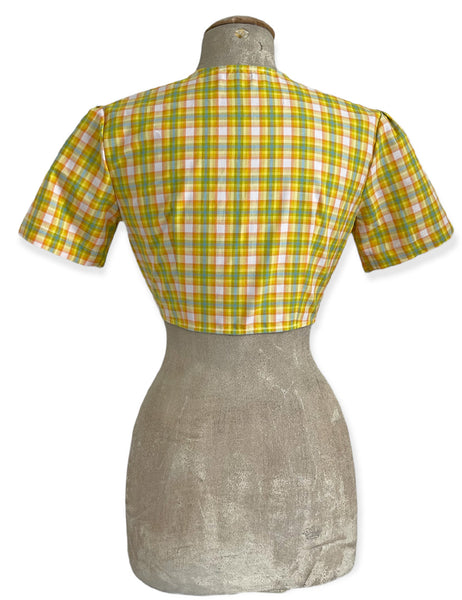 Scout for Loco Lindo Colorful Pastel Plaid 1940s Daisy Tie Top