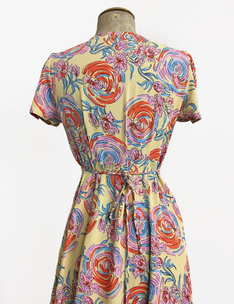 Pastel Floral Sunday Best Knee Length Rita Dress