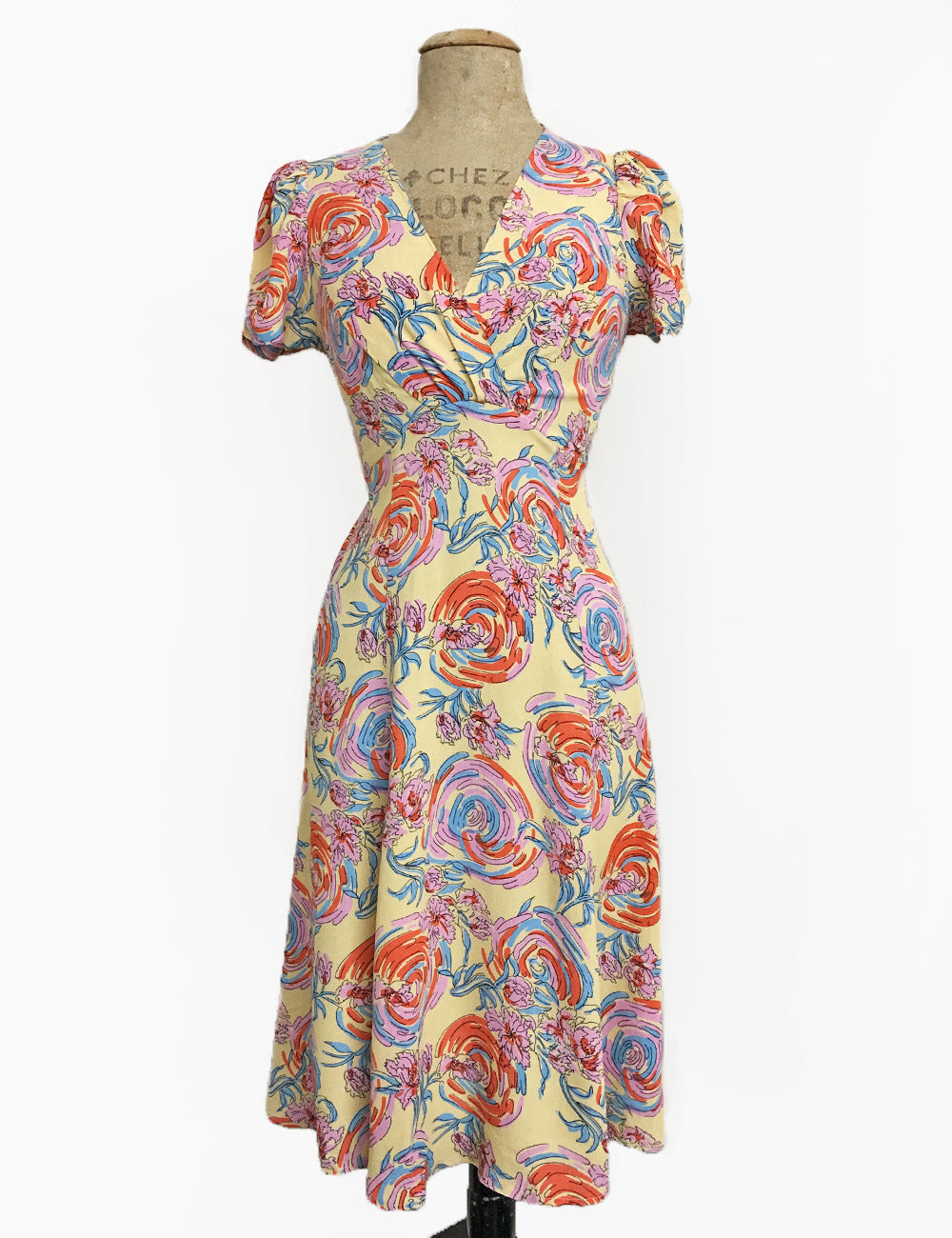 Pastel Floral Sunday Best Knee Length Rita Dress