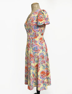Pastel Floral Sunday Best Knee Length Rita Dress