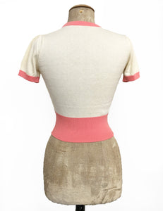 Peaches & Cream 1940s Style Eve Knit Sweater Top