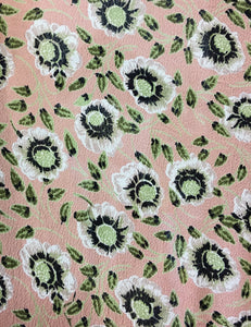 Peach & Green Pansy Floral Print 1940s Style Amanda Tie Blouse- FINAL SALE