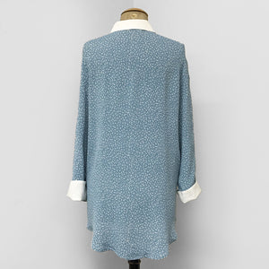 Blue Frosted Dot Peter Pan Collar Blouse - FINAL SALE