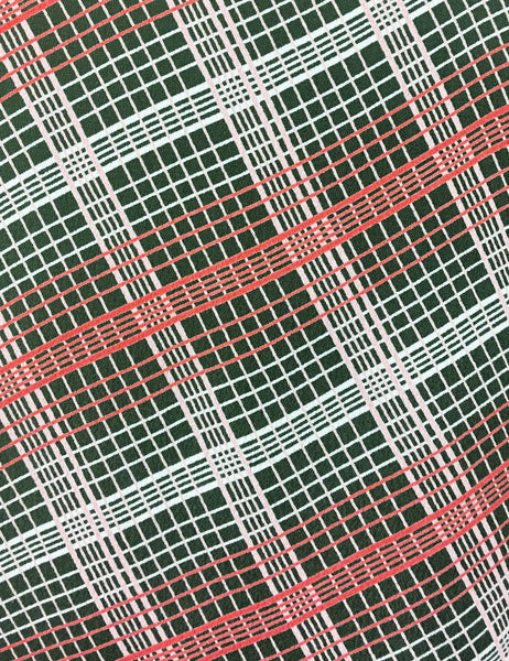 Pink & Green Plaid 1940s Style Amanda Tie Blouse - FINAL SALE
