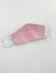 Pink Seersucker Handmade Washable Face Mask
