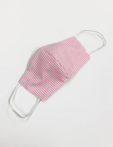 Pink Seersucker Handmade Washable Face Mask