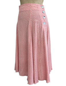 FINAL SALE - Pink Pixie Dot 1930s Style Venice Beach Swing Skirt