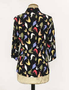 Black Pollo Loco Pring Doris Button Up Shaped Shirt