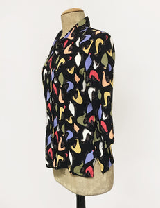Black Pollo Loco Pring Doris Button Up Shaped Shirt
