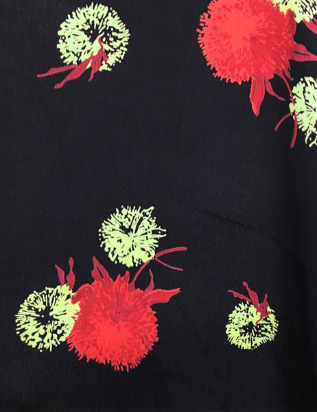 Holiday Pom Pom Print Flyaway Button Up Tunic Top