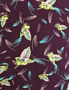 Purple Colorful Feathers Vintage Style Mandarin Collar Tea Timer Top