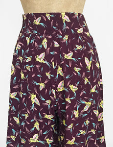 FINAL SALE - Purple Colorful Feathers High Waisted Retro Shorts