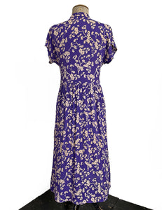 Purple Cherry Blossom Retro Georgie Pullover Dress