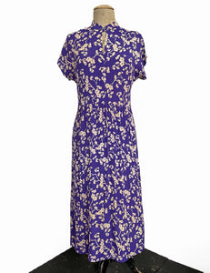 Purple Cherry Blossom Retro Georgie Pullover Dress