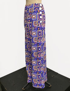 Purple Mid Century Halloween Print High Waisted Palazzo Pants - FINAL SALE