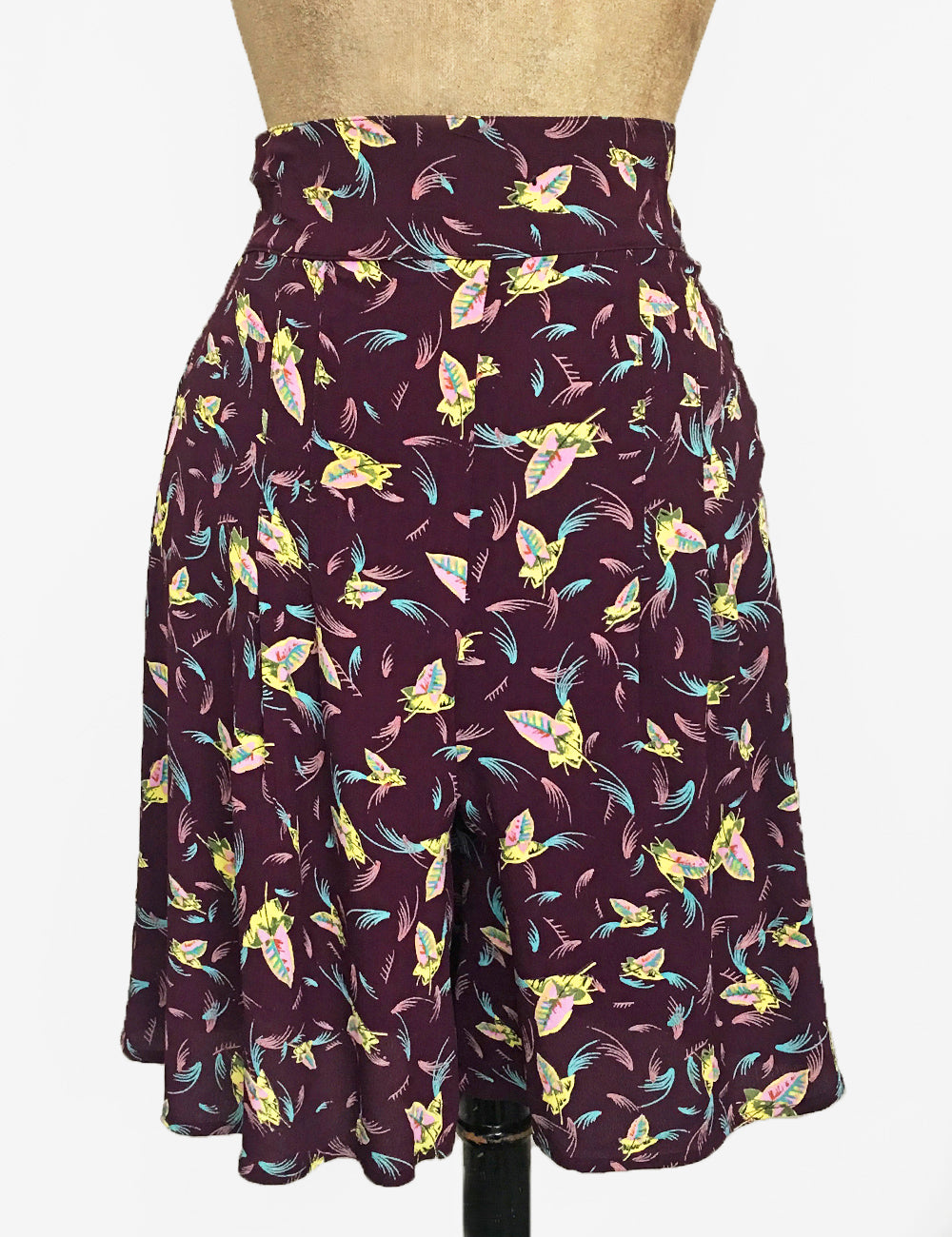 FINAL SALE - Purple Colorful Feathers High Waisted Retro Shorts