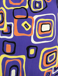 Purple Mid Century Halloween Print Babaloo Crop Wrap Top - FINAL SALE