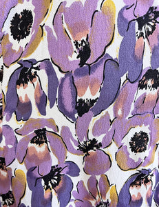 Purple Watercolor Pansy Retro Rita Knee Length Dress