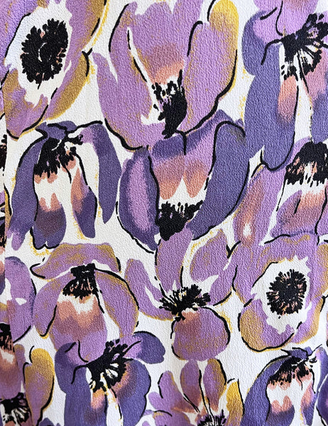 Purple Watercolor Pansy Retro Rita Knee Length Dress