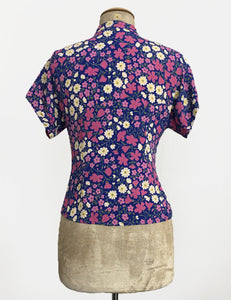 Purple Poseys Vintage Style Amanda Tie Blouse