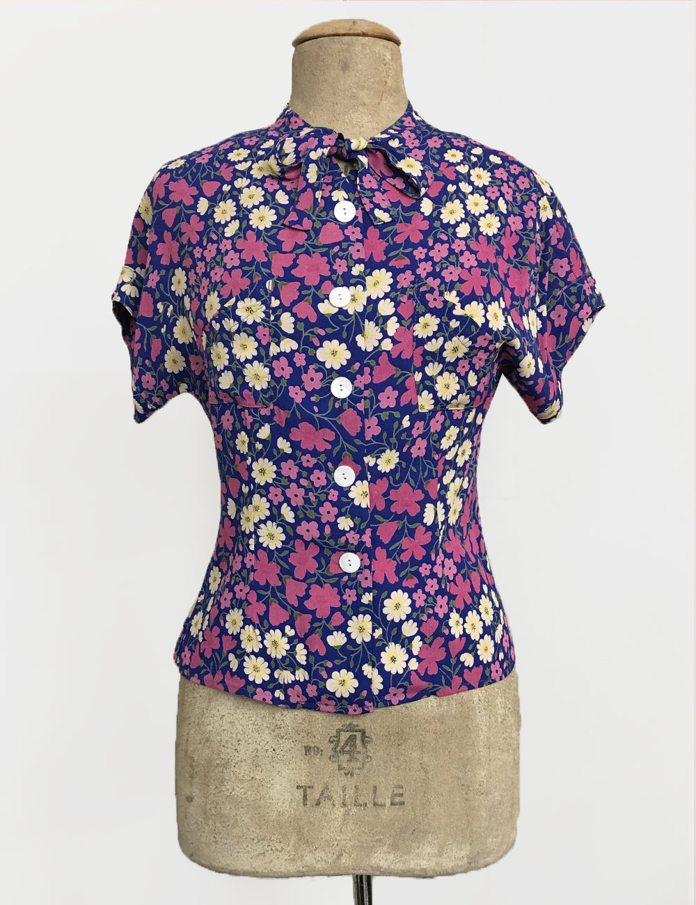 Purple Poseys Vintage Style Amanda Tie Blouse