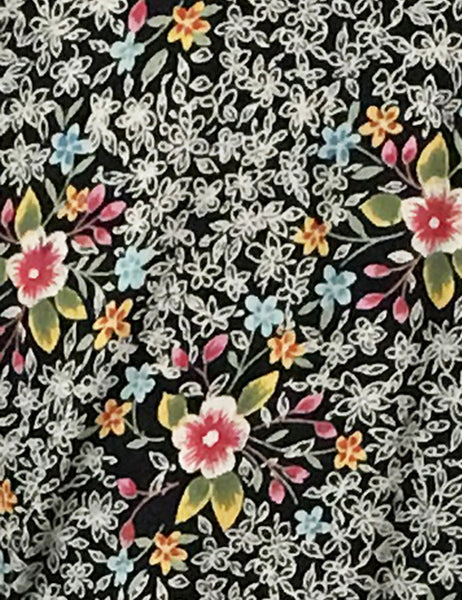 Colorful Ragtime Floral Retro Georgie Pullover Dress
