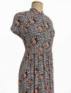 Colorful Ragtime Floral Retro Georgie Pullover Dress