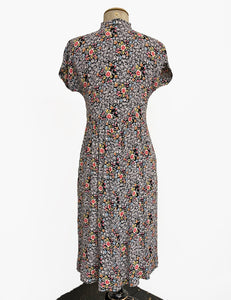 Colorful Ragtime Floral Retro Georgie Pullover Dress
