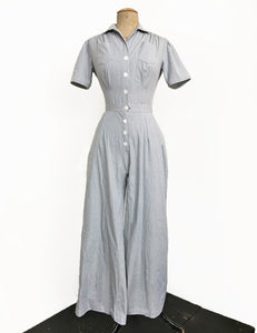Scout for Loco Lindo Railroad Stripe Pacific 1940s Coveralls