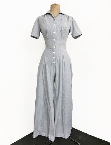 Scout for Loco Lindo Railroad Stripe Pacific 1940s Coveralls